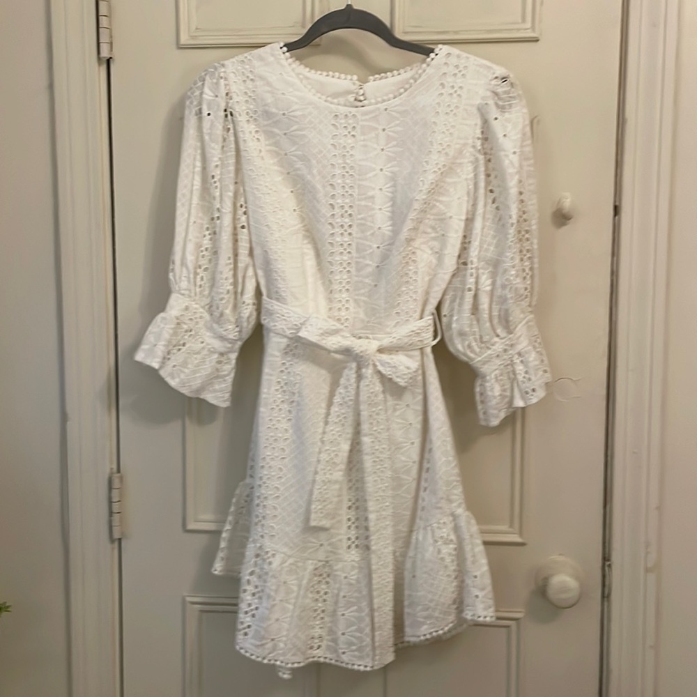 NEW never worn White ruffle open-back dress
